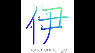伊 - that one/"i" sound/Italy - Learn how to write Japanese Kanji 伊 - hananonihongo.com