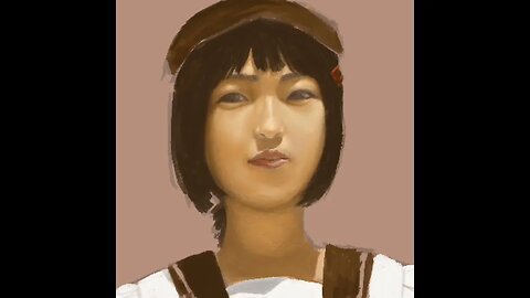 Digital Painting Timelapsec15sec - A Girl Wearing A Brown Roll Cap.