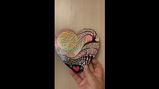 Doodle heart art plaques