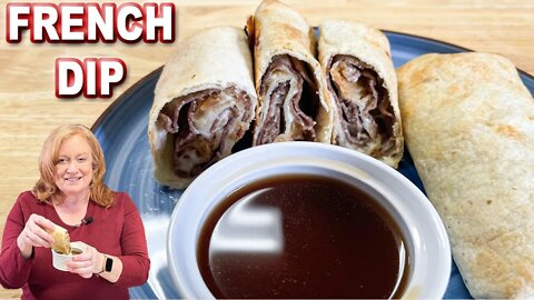 FRENCH DIP Baked TORTILLA WRAP with Au Jus Dipping Sauce