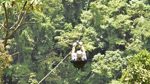 Zip lining in Costa Rica. Lake Arenal. Volcano Views!