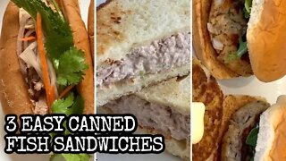 🐟 3 EASY & HEALTHY Canned Fish Sandwiches (Tuna, Salmon and Sardines Recipes) | Rack of Lam