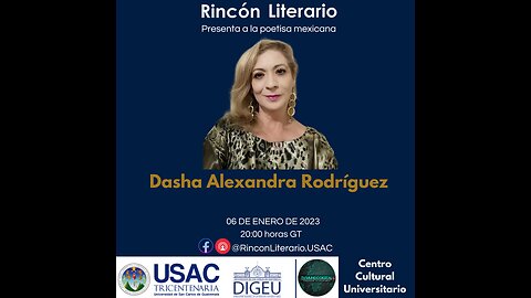 Rincón Literario presenta a la escritora mexicana Dasha Alexandra Rodríguez