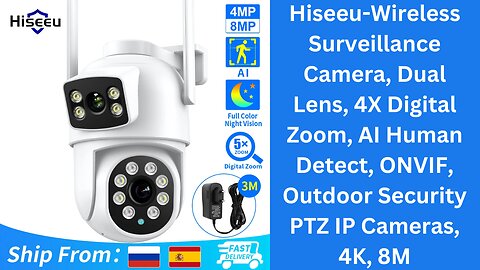 Hiseeu-Wireless Surveillance Camera, Dual Lens,