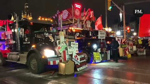 FREEDOM CONVOY CANADA Tonight in Ottawa, truckers defy "no honking" rules with the sound of FREEDOM!