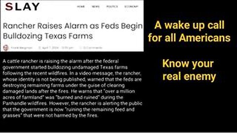 Red alert! - Enemy from within - FED's Bulldozing Farms in Texas