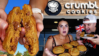 Brits Try [CRUMBL Chocolate Chip Cookies] Recipe for the first time! **WOW**
