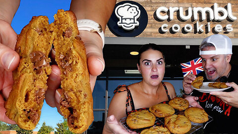 Brits Try [CRUMBL Chocolate Chip Cookies] Recipe for the first time! **WOW**