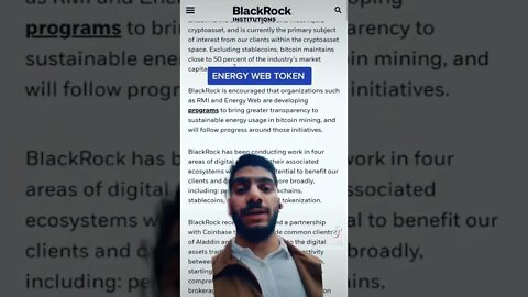 BLACKROCK BACKS ENERGY WEB TOKEN FOR GREEN BITCOIN MINING👀🔥🔥🔥 #shorts