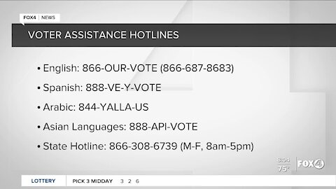 Voter assistance hotline numbers for Southwest Florida