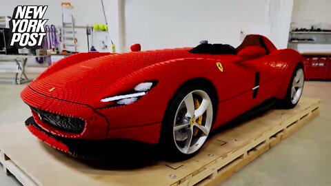 Full-size Ferrari made entirely of Legos