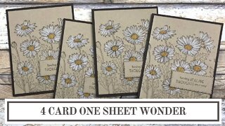 4 Card One Sheet Wonder | Stampin' Up! Daisy Garden