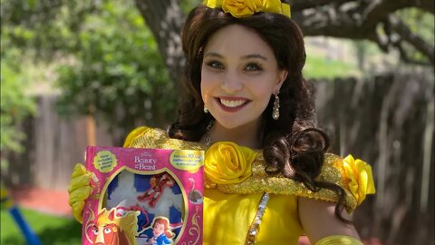 Princess Belle toy read aloud STUCK ON STORIES storytime educational fun activity book children