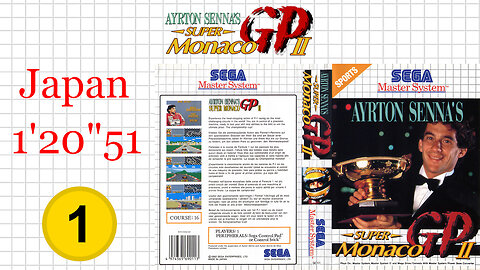 Ayrton Senna's Super Monaco GP II [SMS] Japan [1'20"51] WR🥇 | SEGA Master System Marceau