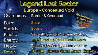 Destiny 2 Legend Lost Sector: Europa - Concealed Void on my Warlock 11-30-22
