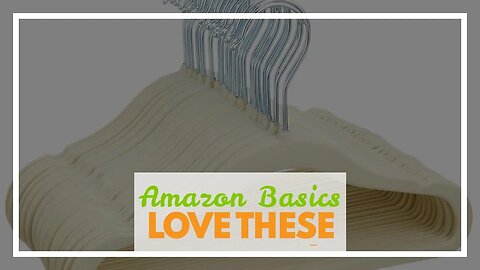 Amazon Basics Slim, Velvet, Non-Slip Suit Clothes Hangers, Black/Silver - Pack of 50