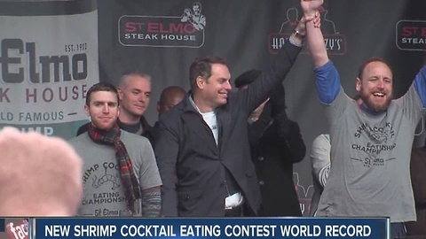 Chestnut sets new shrimp cocktail eating contest world record