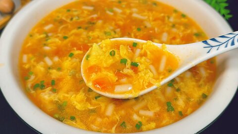 Tomato and egg soup ， A recipe of ，西红柿鸡蛋汤 トマトと卵のスープ