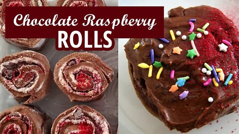 Frosted Chocolate Raspberry Rolls