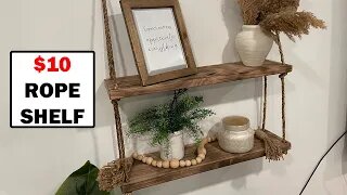 Cheap and Easy DIY Rope Shelves
