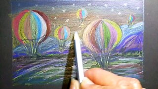 How to draw and paint balloons with colored pencils