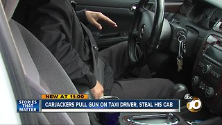 Carjackers pull gun on taxi driver and steal his cab