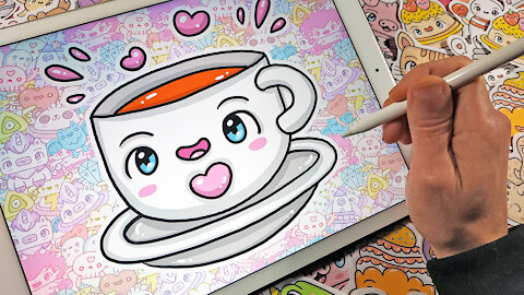 how to Draw Kawaii Coffee by Garbi KW