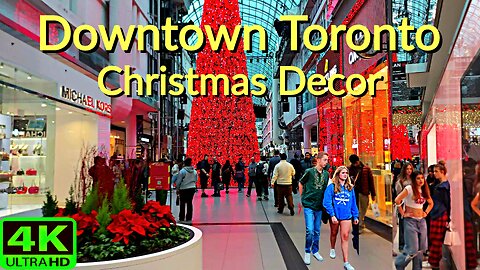 【4K】Largest Christmas tree 🎄 Toronto Holidays season 🍁 🇨🇦