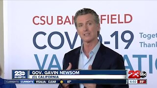 Governor Gavin Newsom visits CSUB vaccination site Wednesday