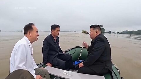 North Korean media shows Kim Jong Un inspecting impact of floods on boat | A-Dream ✅