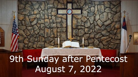 9th Sunday after Pentecost - August 7, 2022 - Choosing the Better Part - Luke 10:37-42