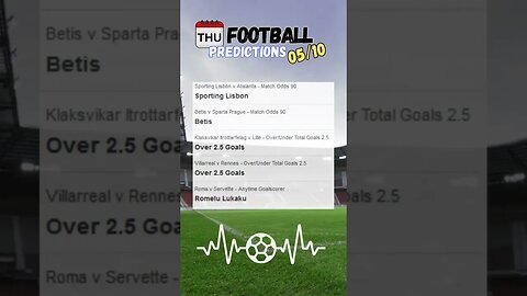 Thursday 05/10 betting tips, Accumulator Europa and Conference League #bettingtips #football #shorts