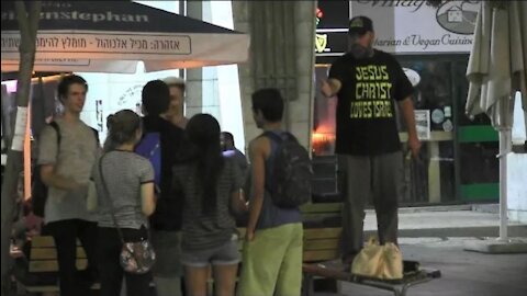 Street Preaching Near Bars/Clubs in Jerusalem, Israel | Kerrigan Skelly of PinPoint Evangelism