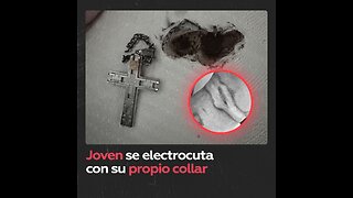Adolescente casi muere electrocutado con su crucifijo