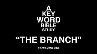 A KEY WORD - BIBLE STUDY - "THE BRANCH"