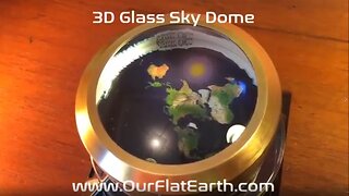 Flat Earth miniature 3D glass sky dome by OurFlatEarth dot com ✅