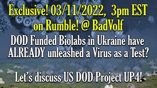 Join me on Rumble at 3pm EST to discuss DOD Project UP4!