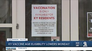 KY vaccine eligibility lowers Monday