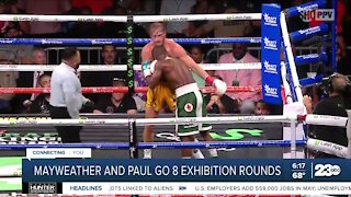 Mayweather and Paul go 8 exhibition rounds