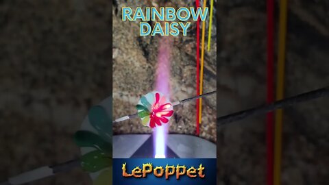 Lampwork Glass Beads: Rainbow Daisy