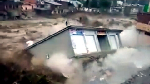 Horrifying Moment Entire Building Washed Away By Floods