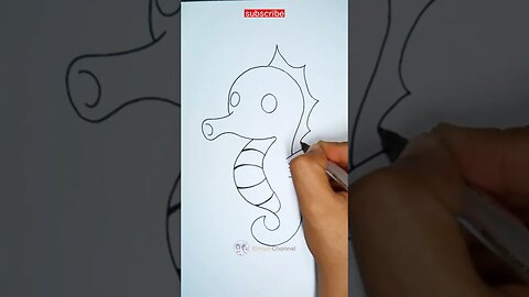 how to draw cute sea horse