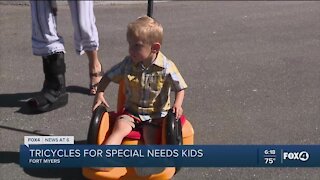 Special needs children get customized tricycles