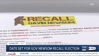 Date set for Governor Newsom Recall Election