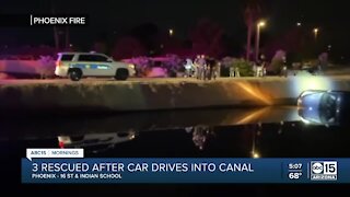 Three people were rescued from a Phoenix canal