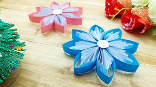 How to Make a Snowflake Paper Flower 🎄 Easy Paper Crafts