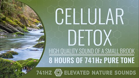 Cellular Detox 741Hz Pure Tone HQ Sound of Small Brook 8 Hours True Black Screen Sleeping Relaxing