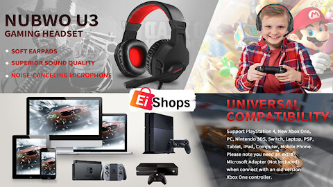 NUBWO U3 3 5mm Gaming Headset for PC- on eishops.com