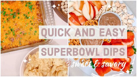 *NEW | QUICK AND EASY SUPER-BOWL DIPS \\ CHILI CHEESE DIP & CHOCOLATE FRUIT DIP
