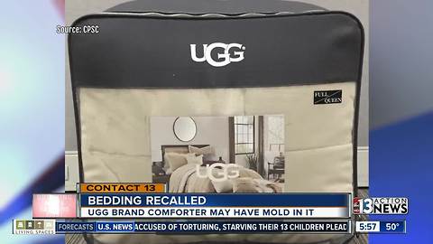 UGG brand comforter may have mold in it